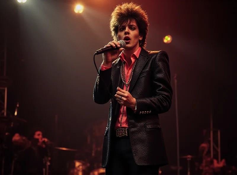 David Johansen performing on stage with the New York Dolls