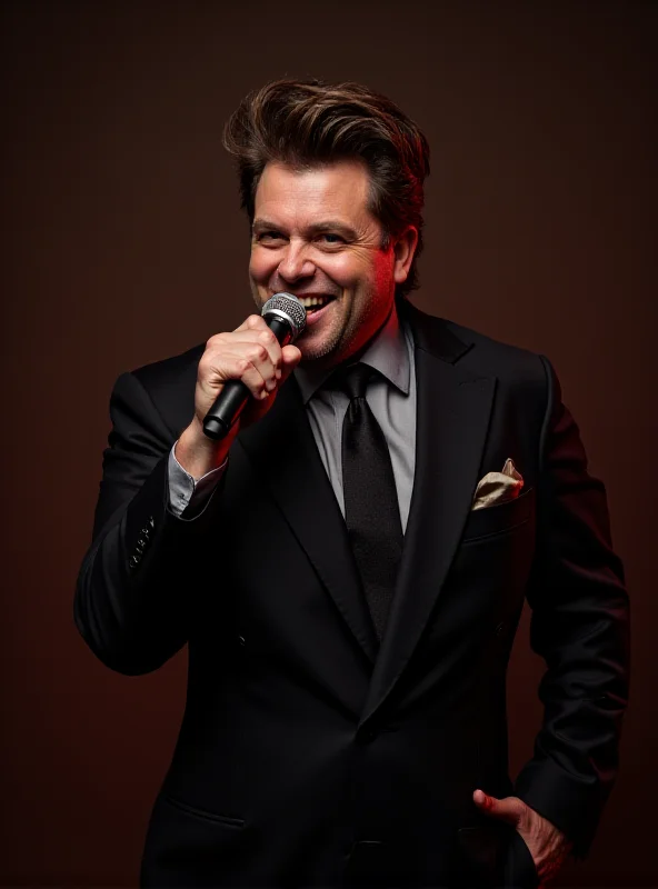 David Johansen as Buster Poindexter in a sharp suit with a pompadour hairstyle