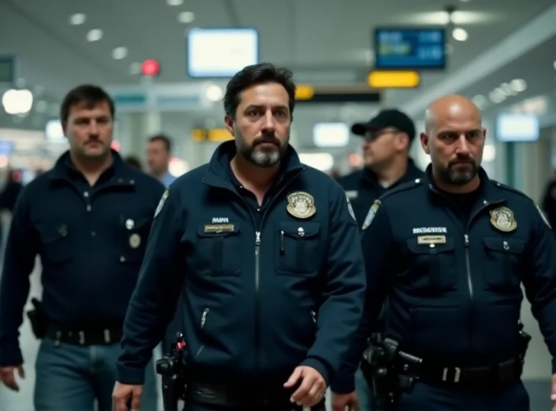 Mohamed Amra being escorted by police at an airport.