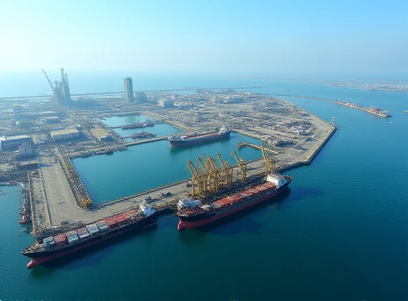 Aerial view of Chabahar Port in Iran