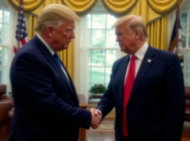 Donald Trump and Keir Starmer shaking hands in the Oval Office.